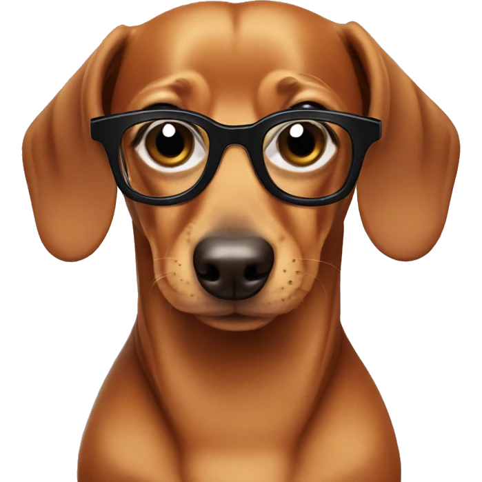 Dachshund wearing glasses emoji