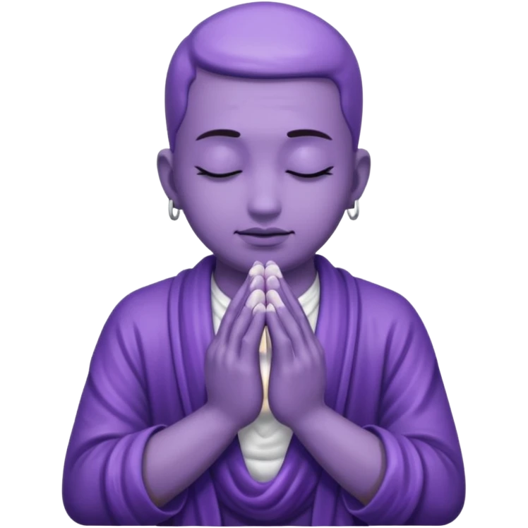 soapy purple hands praying ohm emoji
