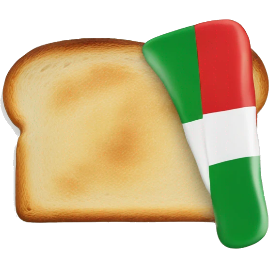 toast with the colors of the italian flag emoji