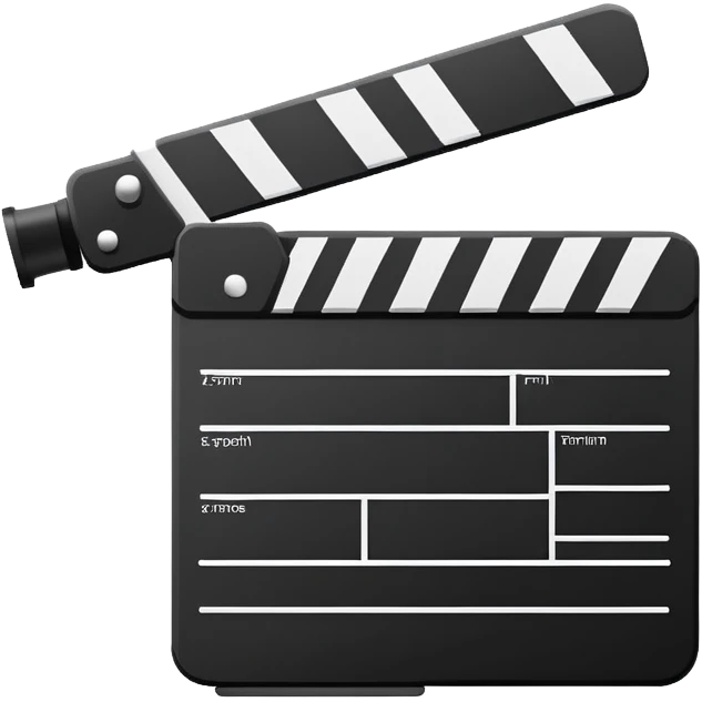 ultra minimalist film slate, one line drawing, abstract emoji
