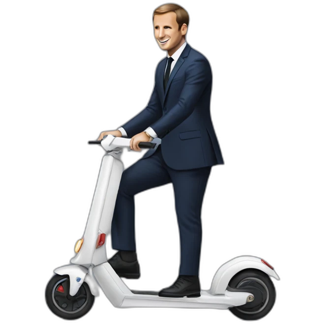 macron on electric scooter emoji