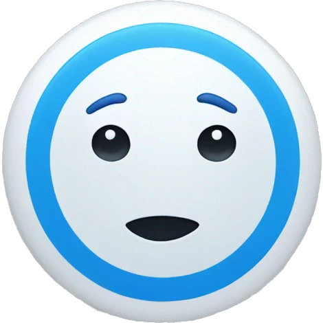 White circle with blue center emoji