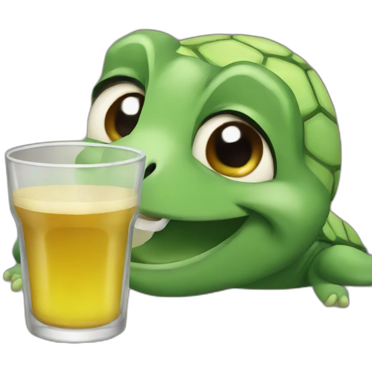 turtle emoji drinking emoji