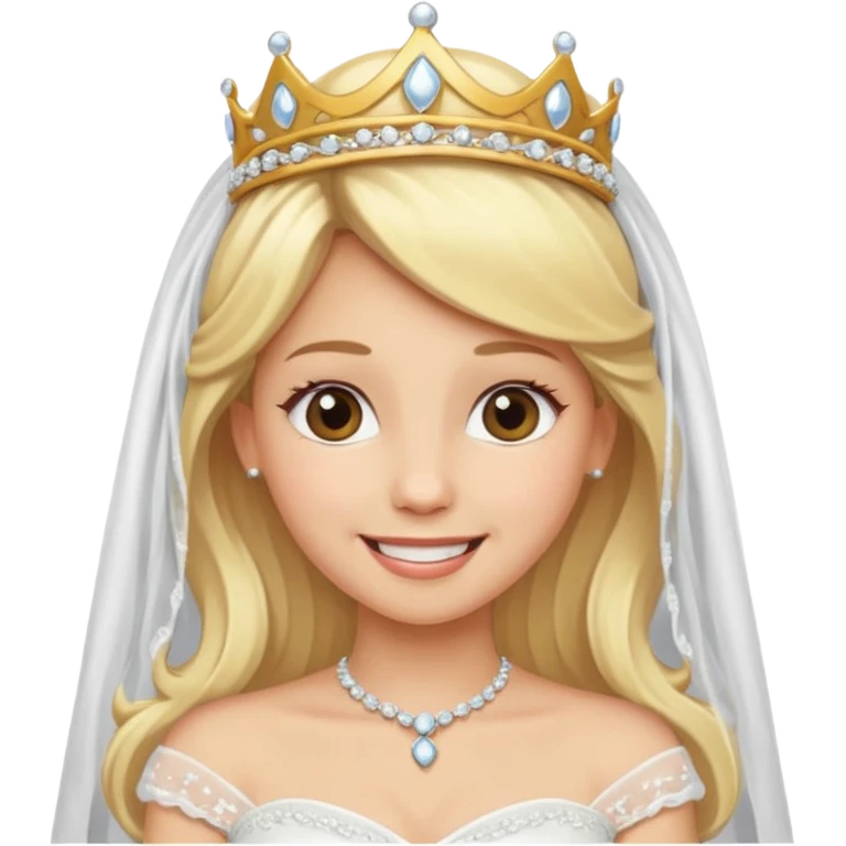 blonde bride tiara and veil emoji