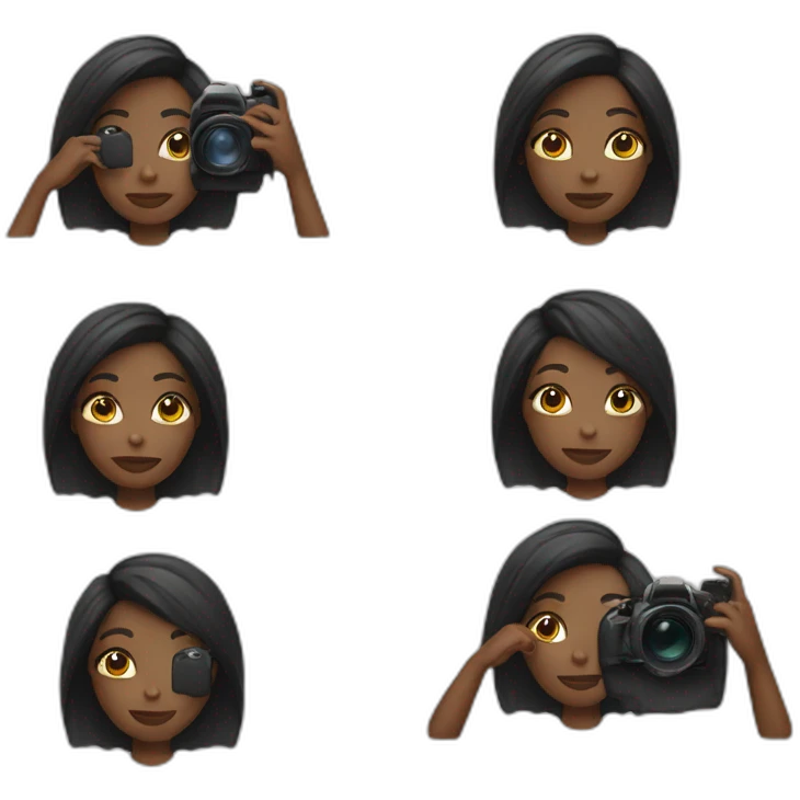 black girl emoji taking a picture emoji