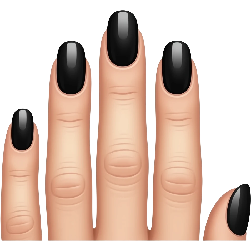 Nails with black polish emoji
