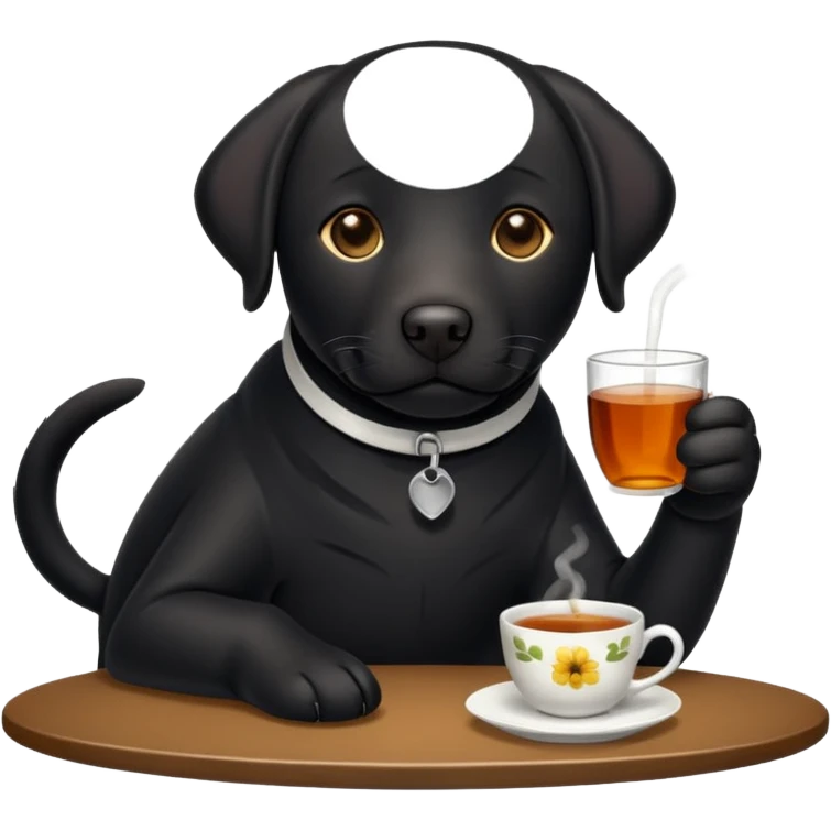 Cup of Tea cake black Labrador  emoji
