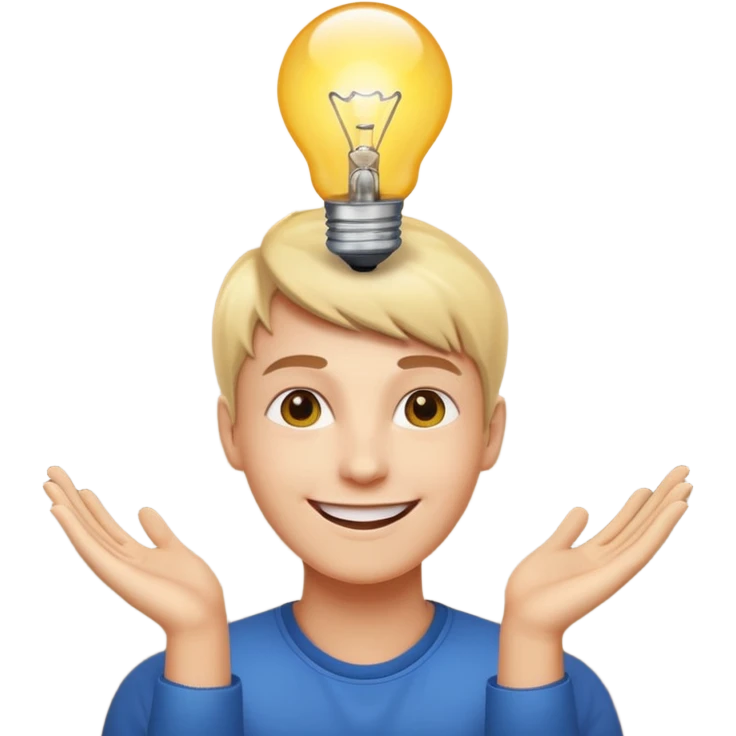a person having an idea emoji