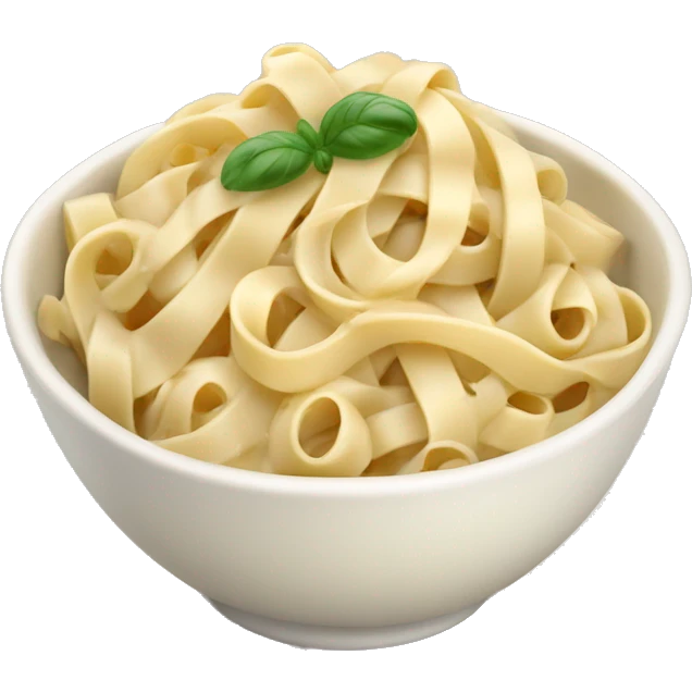 Fettuccine Alfredo pasta in cute bowl emoji
