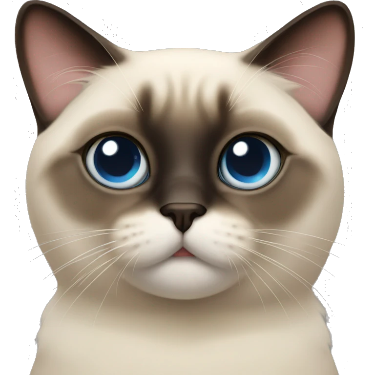 fluffy siamese cat heart eyes emoji