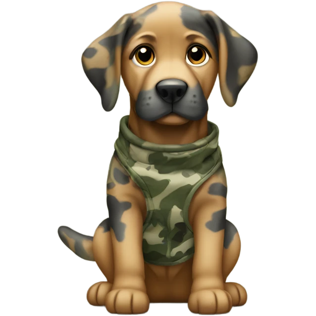 Camouflage puppy emoji