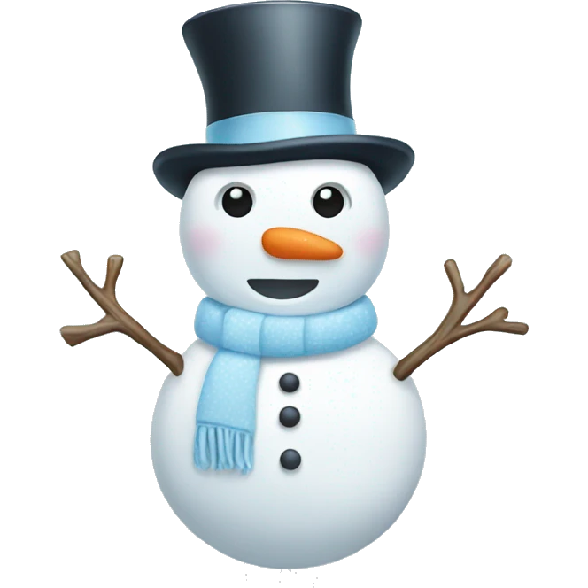 Cute white and light blue snowman emoji