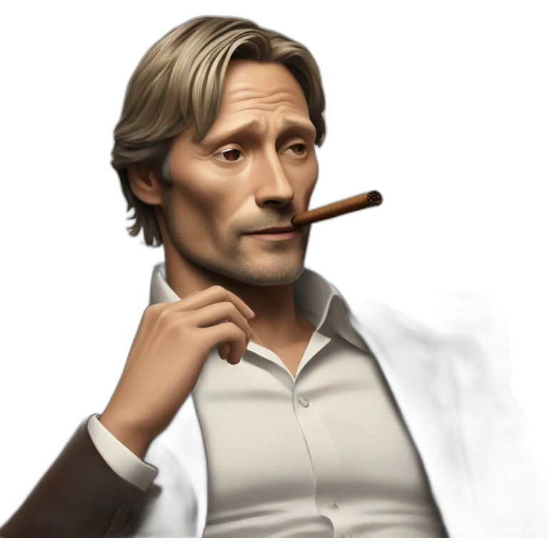 Mads Mikkelsen with cigar emoji