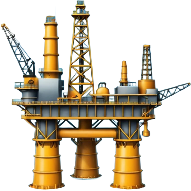Oil platforms in the ocean scenery emoji