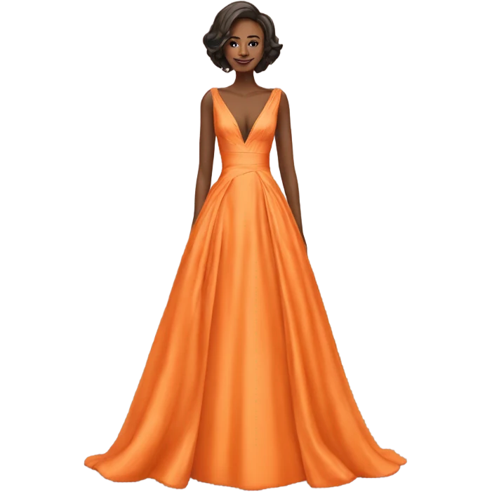 orange wedding dress with deep V emoji