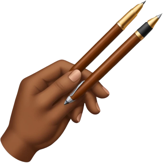 only hand with brown pen emoji