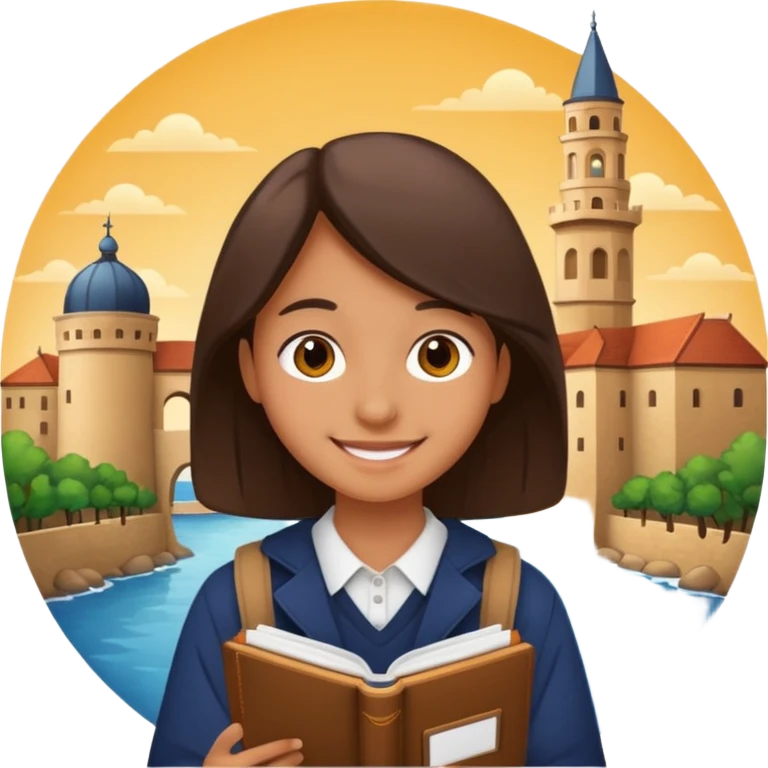 ученик учится заграницей в университете счастливый emoji