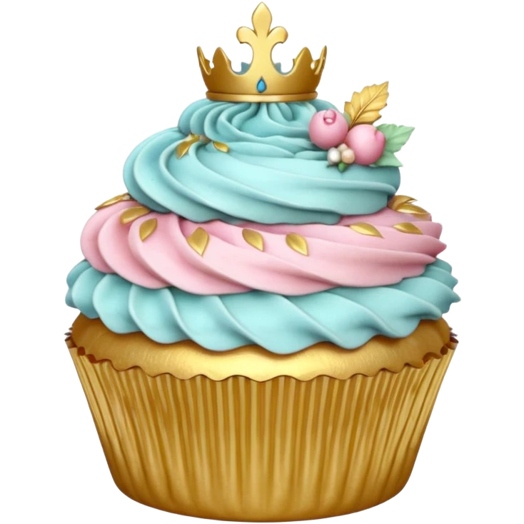 realistic, extremely detailed rococo cupcake emoji