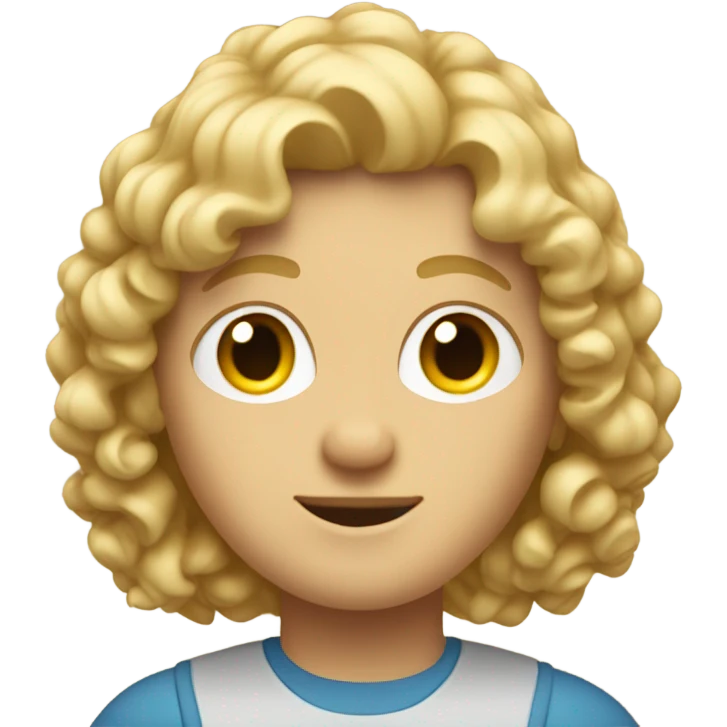 Mullet hair curly blonde emoji
