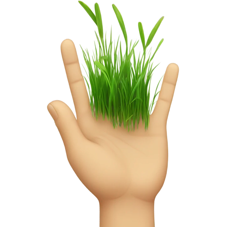 hand coming from the top and touch grass emoji