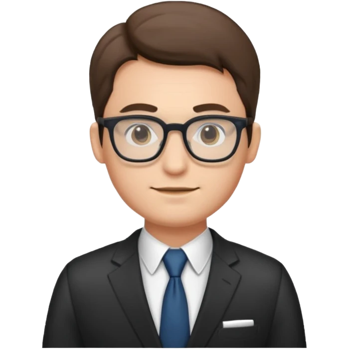 marketer man with glass wearing suit  emoji