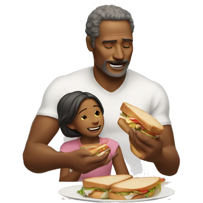 God giving his daughter a sandwich  emoji