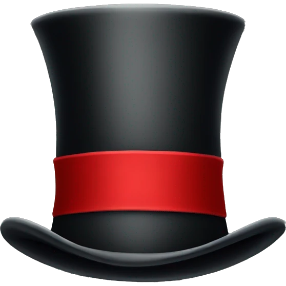top hat with red detail  emoji