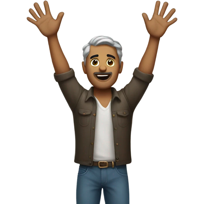 italian man, arms up emoji