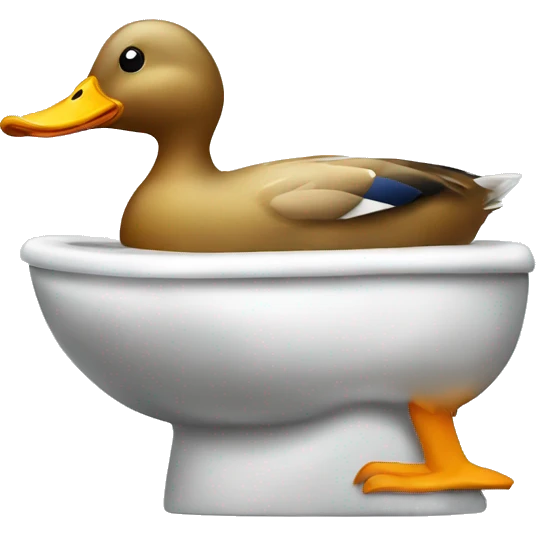 Duck on toilet  emoji