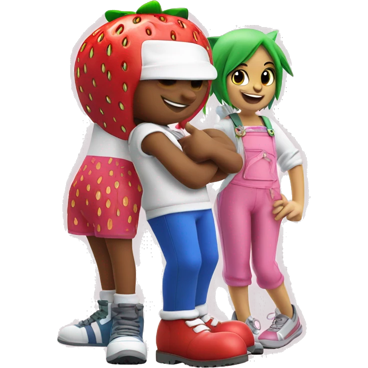 Strawberry Shortcake and sonic giving a thumbs up emoji