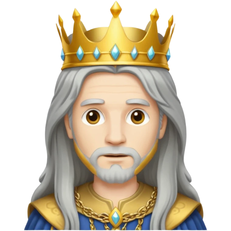 king with pure grey long haired emoji