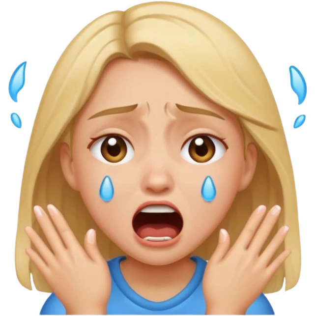 girl crying with shout emoji