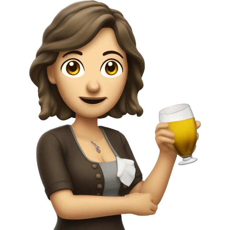 Hell Brünette langhaarige Frau mit Weißwein in der Hand  emoji