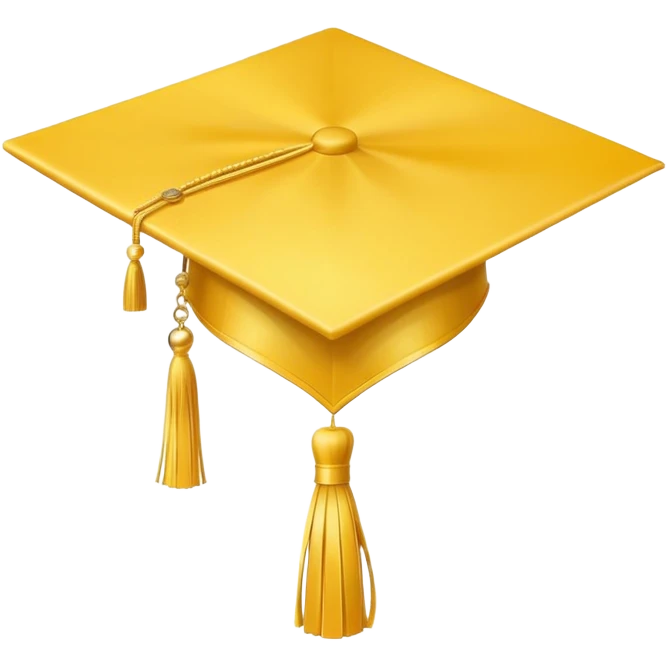 yellow graduation cap with a single tassel emoji