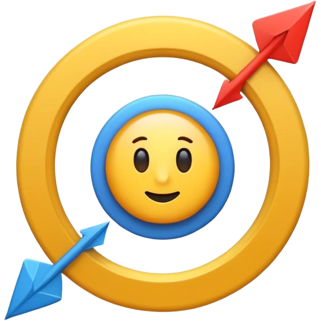 “Didactic emoji illustrating centripetal movement from the center outward, with a central dot and arrows expanding in all directions, clean flat design, bold lines, simple colors, educational style, transparent background.” emoji