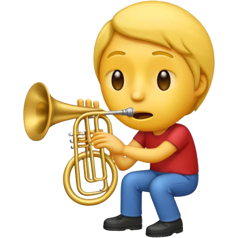 Emoji triste tocando el trombón emoji