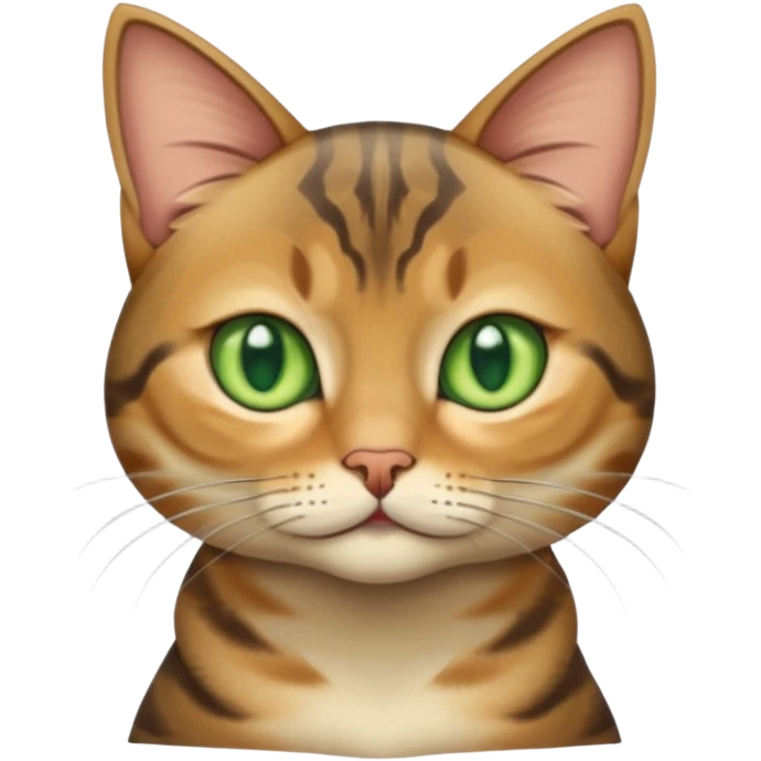 Ears Folded Mackerel Tabby Green Eyes Scotch Fold Cat emoji