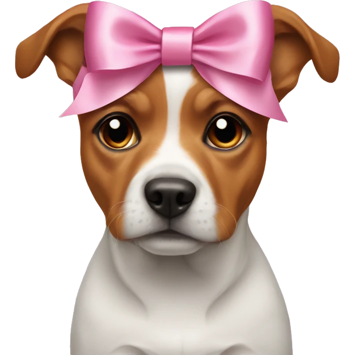 Coquette bow on a dog  emoji