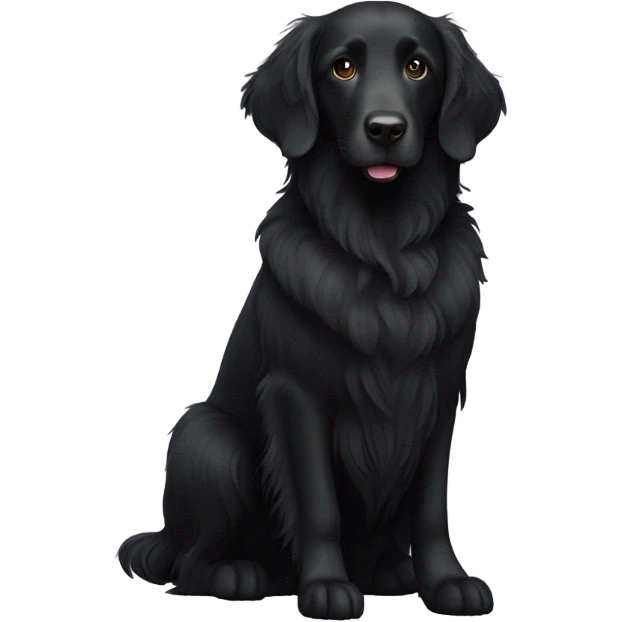 Black coated retriever with no tail  emoji