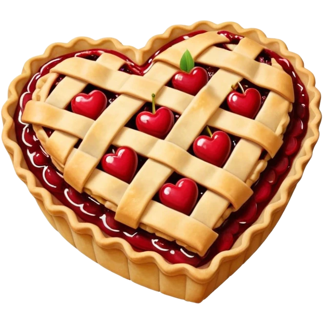 Heart-shaped cherry pie  emoji