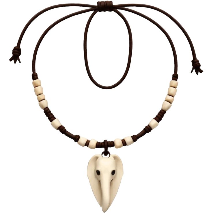stone age necklace without human skeleton with 1 elephant teeth and different animal bones emoji