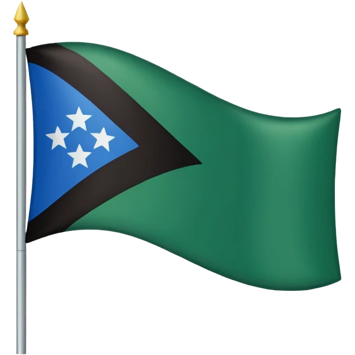 I want a flag that •	Top stripe – Green: Fertile land, growth, and nature. 	•	Middle stripe – Blue: Peace and the rivers (Juba & Shabelle). 	•	Bottom stripe – Brown/Black: Strength, resilience, and earth. With 5 white stars around it emoji
