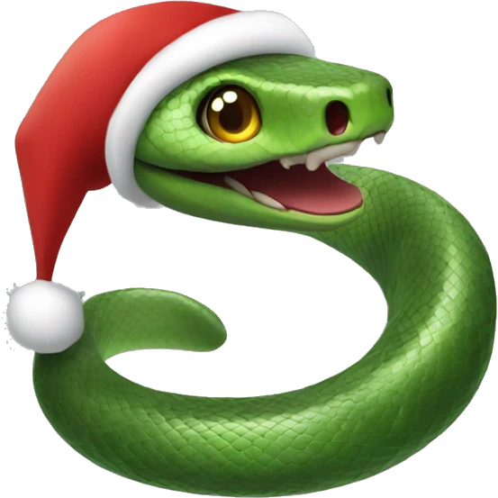 A snake in a Santa Claus hat emoji