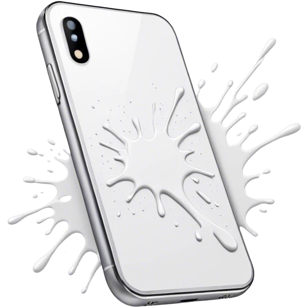 (white paint splatter) on phone  emoji
