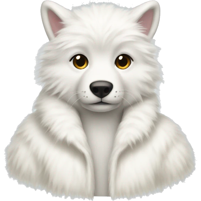 white fur coat without human emoji
