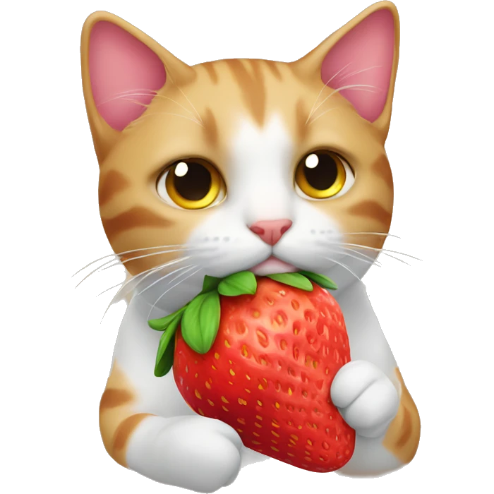 Cat with strawberry emoji