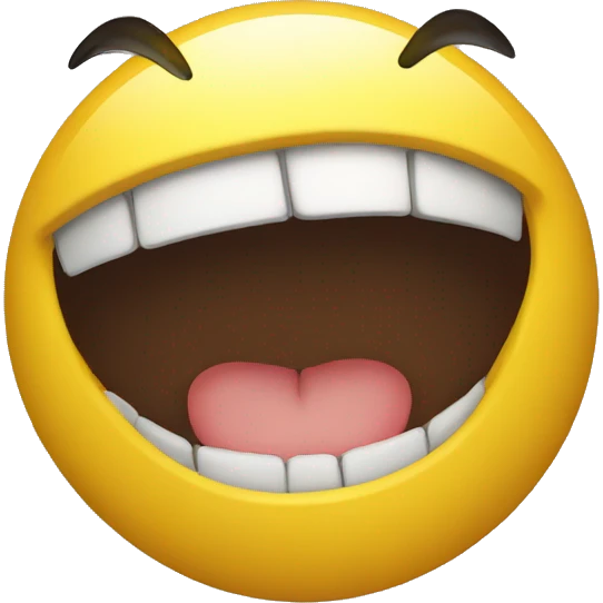 Yellow emoji open mouth no teeth with eyes looking up emoji