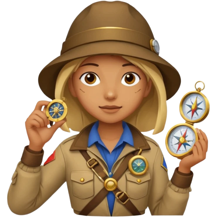 Girl + compass,Jungle Explorers. emoji