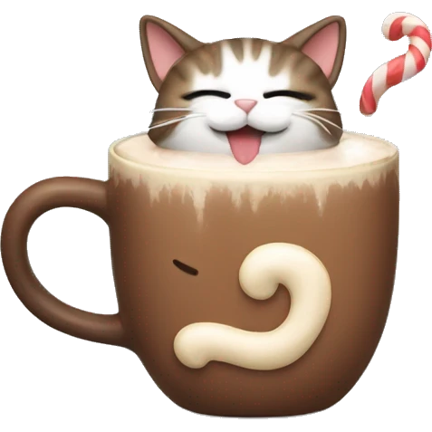 Cat drinking hot chocolate emoji
