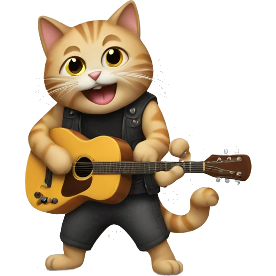 Cat playing guitar  emoji